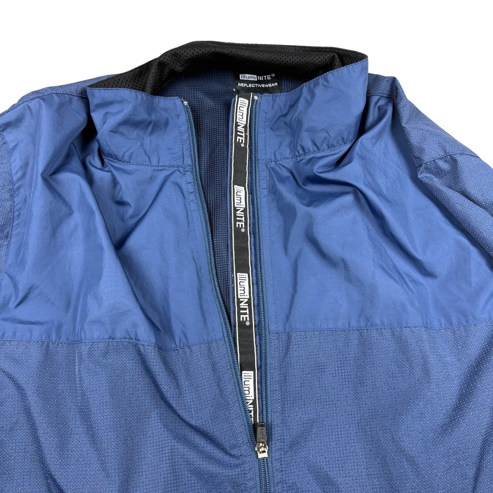 IllumiNite Reflectivewear Mens Large Navy Blue Running Cycling Jacket Reflective